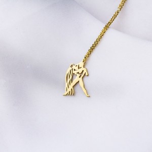 925เงินสเตอร์ลิง18K ทอง Vermeil สร้อยคอราศีกุมภ์แบบมินิมอลลิสต์จี้น้ำอัญมณีของขวัญครบรอบ - Product Image 3