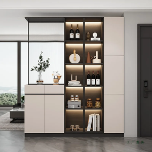 Meuble d'entrée moderne en bois massif 2026, rangement à chaussures sur mesure, séparateur de pièce pour salon, villa, hôtel, armoire à vin - Product Image 2