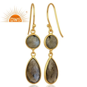 Dernier design tendance, boucles d'oreilles pendantes en argent sterling avec pierre précieuse labradorite naturelle, fabricant de bijoux sur mesure - Product Image 2
