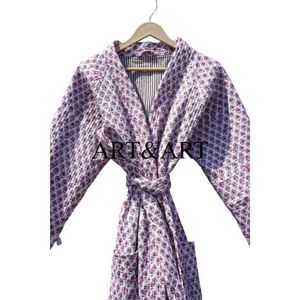 Veste décontractée pour femme en coton biologique tricoté imprimé à la main en Inde, matelassée, respirante, écologique, style rayé - Product Image 5