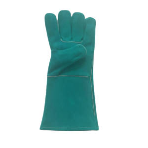 Meilleurs vêtements de travail de performance Logo personnalisable Gants de soudage en cuir Heavy Duty certifié CE 11 oz haute résistance à la chaleur de sécurité - Product Image 3