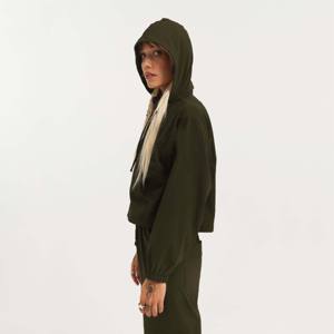 OEM personnalisé 2024 Fitness vêtements de yoga femmes Sport veste athlétique à capuche noir fermeture éclair veste de gym - Product Image 4