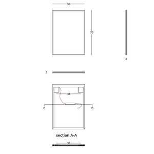 Specchio da Bagno LED Retroilluminato Koricini 50X70, Design Italiano con Cornice Nera Opaca, Stile Arredamento - Product Image 6