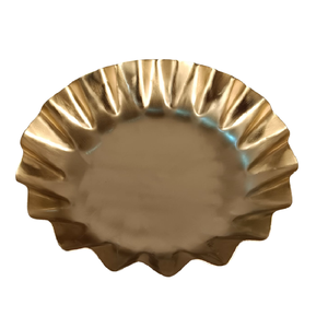 Bandeja de Servir Moderna de Metal Dorado Martillado con Diseño de Estrella, Patrón Decorativo Multifuncional para Hogar, Hotel, Boda - Product Image 1