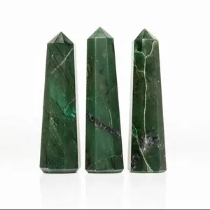 Wholesale Premium Quality Natural Green Jade Stone Point Obelisk Wand Tower For Healing Home Decoration From India