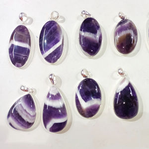 Colgante de Plata de Ley 925 amatista letras cursivas colgantes amatista encaje buddah Ojo de Horus colgante rebanada encanto - Product Image 3