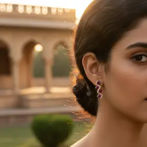 "GIA-Certified Trendy White <b>Gold</b> Turquoise <b>Drop</b> <b>Earrings</b> for Women <b>Gold</b> Plated" - Product Image 3