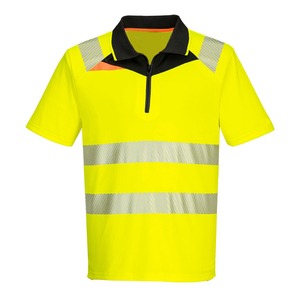 T-shirt de travail réfléchissant haute visibilité pour homme, 100 % polyester, séchage rapide, noir et vert, pour la construction - Product Image 3