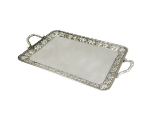 Modern Design Gold Brass Serving Tray Square Tray High Quality <b>Matte</b> <b>Table</b> Top New Design Serving Tray Direct Selling Low Price - Product Image 6