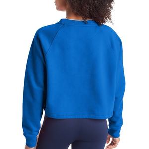 2024, venta al por mayor, Sudadera de cuello redondo negra lisa, Jersey de algodón 100, sudadera de gran tamaño, sudaderas de lana en blanco para mujer - Product Image 2