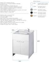Lavabo de salle de bain moderne de marque italienne, résistant à l'eau, en PP, norme européenne, à poser au sol, garantie 2 ans