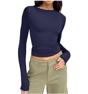 Camisetas para Mujer, Nuevo Diseño, a la Moda, de Alta Calidad, Corte Ajustado, Cuello Mao, Seda/Algodón, Antiarrugas, Productos de Exportación de Bangladesh - Product Image 5