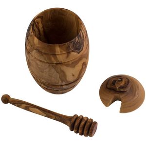 Pot à miel en bois fait main personnalisable pour une utilisation en cuisine, offrant un look rustique et charmant pour servir le miel au quotidien - Product Image 6