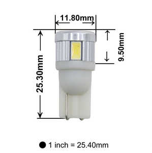 HYUGA Nouvelles ampoules LED de plaque d'immatriculation 12V pour Mustang GT 1999-2004, personnalisées, T10 194 168 6 SMD 5630 Blanc (2 ampoules) - Product Image 3