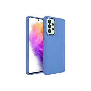 Coque de téléphone en silicone gris lavande de luxe avec cadre métallique pour Samsung Galaxy A73 A12, coque arrière fine MSRA Luna - Product Image 1