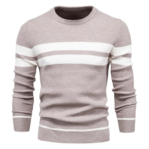 เสื้อสเวตเตอร์ลำลองคอกลมของผู้ชายเสื้อกันหนาววอร์ดใหม่คุณภาพสูง - Product Image 4