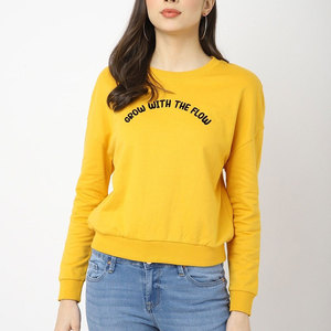 Coton personnalisé sérigraphié coton col rond surdimensionné épaules tombantes vêtements respirants sweat-shirt pour femmes pour fille - Product Image 1