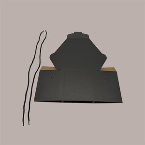 กล่องผ้าไหมสีดำลายกราฟิกสำหรับใส่ขนมปานาตอง รูปทรงหกเหลี่ยม มีเชือกผูก ขนาด 245x245x180 มม. 5 ชิ้น อุปกรณ์จัดงานปาร์ตี้ - Product Image 4