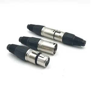 3 Pin XLR Female / Male Connector Socket Audio Microphone Wire Cable Soldering Audio Connector
