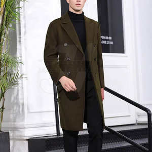 Manteau long en laine de haute qualité pour homme, coupe-vent, anti-froissement, gaufré, réversible, décontracté, pour l'hiver, vêtements de travail - Product Image 6