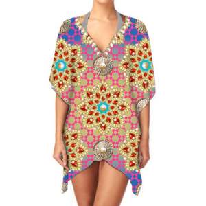 ชุดกิโมโนผ้าชีฟองสำหรับผู้หญิงผ้าชีฟองคอวีแขนยาวน้ำหนักเบาพิมพ์ลายพื้นเมือง - Product Image 6