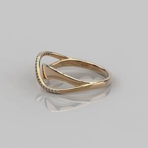 Anillo alargado de diamante cultivado en laboratorio de corte redondo cruzado, regalo de fiesta de compromiso de oro sólido de 14K para joyería de boda perfecta - Product Image 5