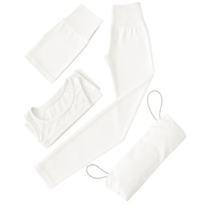 Compression Activewear Slim Nylon femmes Yoga Legging soutien-gorge ensemble taille élastique respirant séchage rapide 2 pièces taille moyenne - Product Image 2