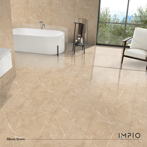 Porcelanato intérieur en porcelaine émaillée de qualité supérieure 60x60 cm Carrelage de sol de chambre à coucher moderne en céramique aspect marbre fabriqué exporté - Product Image 5