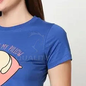 Camiseta de mujer con logotipo personalizado 100% algodón camiseta de manga corta al por mayor camiseta informal de verano para mujer - Product Image 2