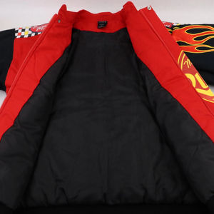 Giacca Bomber da Baseball Invernale da Uomo Extra Large Rossa Vintage con Ricamo Personalizzato di Auto Cartoon Lightning 95 - Product Image 4