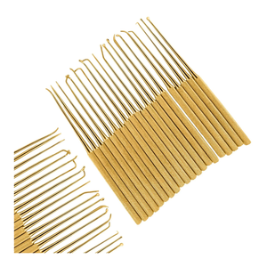 Ensemble de micro-dissecteurs Rhoton 20 pièces en acier inoxydable plaqué or, instruments chirurgicaux manuels, approuvés CE - Product Image 1