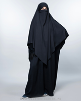 Khimar Hijab à Capuche en Jersey de Coton de Haute Qualité, Respirant, Séchage Rapide, Léger, Taille Unique, Noir, pour Mariage, Tenue Modeste pour Femmes Musulmanes