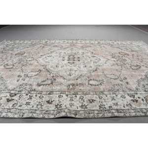 พรมวินเทจสไตล์ตุรกี ขนาด 5.9x9.1 ฟุต พรมสีเทาขนาดใหญ่สไตล์เปอร์เซีย - Product Image 3