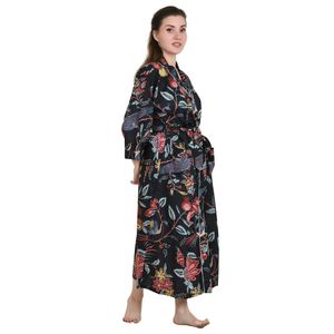 Handblock-<b>Kimono</b> Bohemian <b>Cardigan</b> Pure Cotton Blumenmuster Strandberzug for Spring and Summer Boho Bathrobe - Product Image 4
