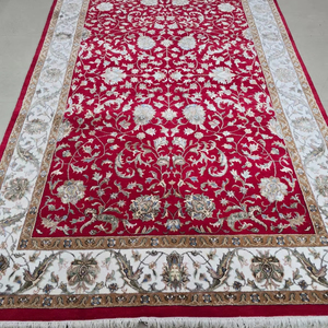 พรมกันลื่นเนื้อนุ่มแบบแอบสแตรกสไตล์เปอร์เซียพรมปูพื้นห้องนอนเป็นมิตรกับสัตว์เลี้ยงผ้าฝ้ายขนละเอียดขนาดตามสั่ง - Product Image 1