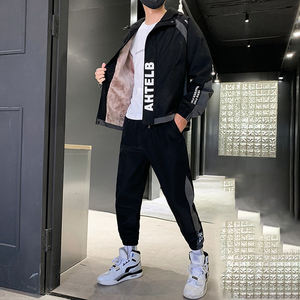 ชุดวอร์มแขนยาวมีฮู้ดสำหรับผู้ชาย,ชุดวอร์มลำลองสองชิ้นโลโก้แบบกำหนดเองล่าสุด - Product Image 3