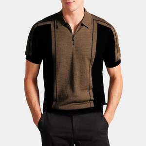 Polo de manga corta al por mayor con solapas de talla grande, Polo de negocios para jóvenes y de mediana edad, Polo de media manga - Product Image 1