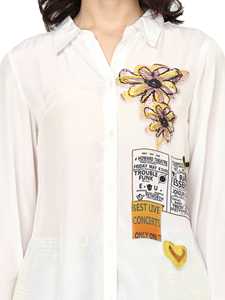 Conjunto de poliéster estampado multicolor para mujer con top de cuello camisero y diseño de manga larga combinado con pantalones a juego - Product Image 3