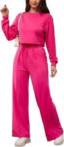 ชุดเซ็ทลำลองสองชิ้นสำหรับผู้หญิง สไตล์สตรีทแฟชั่น ฤดูใบไม้ผลิ ผ้าโพลีเอสเตอร์/คอตตอนผสม ขนฟลีซ ระบายอากาศได้ดี ใส่สบายทุกวัน 2026 - Product Image 2