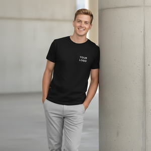 T-shirts à manches courtes pour hommes en coton 100% lourd, personnalisés, vierges, position du logo sur le devant, sérigraphie, service OEM, coupe classique - Product Image 2