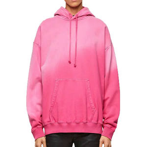 Vente en gros Pull à capuche blanc vintage à épaules tombantes Lavage à l'acide Sweat à capuche vintage en coton épais lavé par teinture - Product Image 2