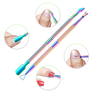 Juego de empujador de cutículas de uñas multicolor Acero inoxidable de alto carbono Bordes duraderos Sharp - Product Image 3