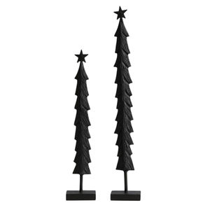 Escultura de Árbol de Navidad de Metal Texturizado Negro de Estilo Moderno con Adorno de Estrella, Decoración de Mesa para el Hogar y Cualquier Evento - Product Image 4