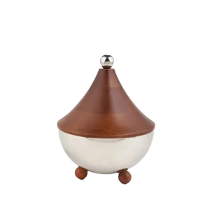 Pot de bonbons en acier inoxydable en forme de dôme de style luxueux pour la meilleure qualité Pot de bonbons durable de finition antique en métal - Product Image 2