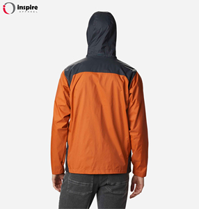 Chaqueta Impermeable para Hombre con Capucha, Tejido Softshell Transpirable, Cuello Alto, Logotipo Frontal, para Senderismo y Camping - Product Image 2