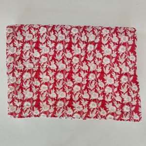 Colcha Reversible de Algodón con Estampado Floral Jaipuri, Ropa de Cama India Hecha a Mano - Product Image 3