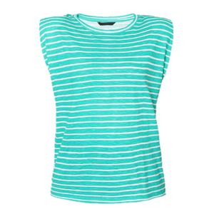 Camiseta sin mangas a rayas con cuello redondo para mujer, blusa Multicolor a rayas con patrón, diseño personalizado de primera calidad, OEM, gran oferta - Product Image 1