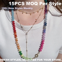 Collier en pierre naturelle style printemps coloré personnalisé, pendentif baroque Dopamine, bijoux en pierres précieuses perlées superposées effet bonbon, du meilleur fournisseur