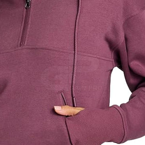 Sweat-shirt à col zippé pour femme, tissu doux et confortable, coupe athlétique élégante, idéal pour le sport et les voyages. - Product Image 6
