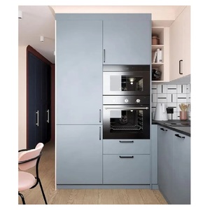 Portes d'armoires Prix de gros Style américain moderne Modulaire Tailles personnalisables MFC Portes d'armoires de cuisine avec revêtement en mélamine - Product Image 1